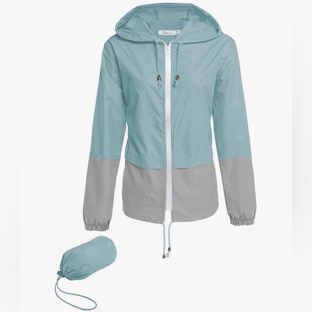 Light Blue and Gray Women's Jacket